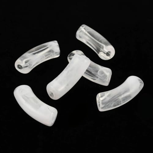 6 Stück Acrylperlen, gebogene Röhre, gebogenes Rohr, lose Abstandsperlen, Kunststein, DIY-Herstellung von Halsketten, Armbändern, Schmuckzubehör, weiß, transparent 6 Stück Acrylperlen, gebogene Röhre, gebogenes Rohr, lose Abstandsperlen, Kunststein, DIY-Herstellung von Halsketten, Armbändern, Schmuckzubehör, weiß, transparent von ZFISH