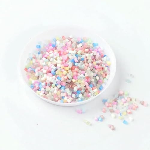 720 Stück 2 mm matte tschechische Glasperlen 11/0, gefrostete Rocailles-Perlen, Röhren, DIY-Armband, Halskette für die Schmuckherstellung, Kleiderzubehör, 001 Mix von ZFISH
