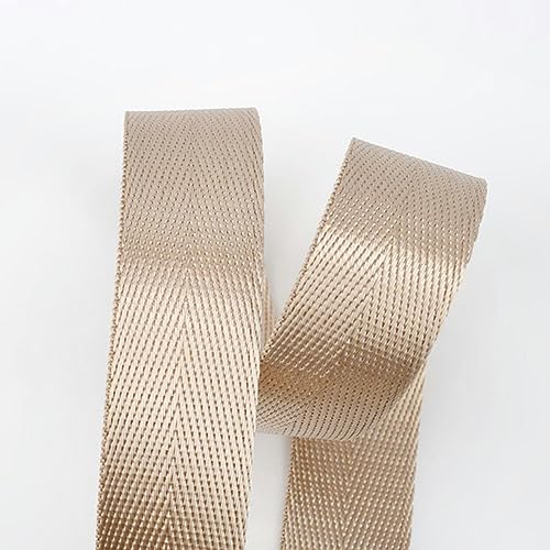 8 Meter 20–50 mm Nylon-Gurtband zum Nähen von Rucksackgurten, Meterware, Kleidungsband, Band, DIY-Zubehör, RD001, Beige, 20 mm von ZFISH