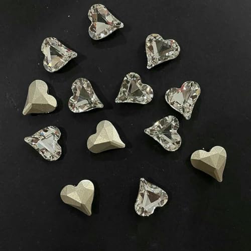 8 x 9 mm, 12 x 13,0 mm, süßes Herz, Glitzer-Glas-Strasssteine, Nagelzubehör, 3D-Schmuckherstellung, Perlen, DIY-Nagelkunst, Edelsteine, transparent, 5 Stück 8 x 9 mm, 12 x 13,0 mm, süßes Herz, Glitzer-Glas-Strasssteine, Nagelzubehör, 3D-Schmuckherstellung, Perlen, DIY-Nagelkunst, Edelsteine, transparent, 5 Stück von ZFISH