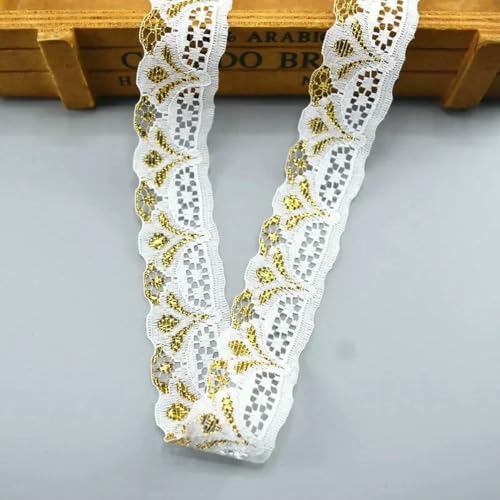 9,1 m Spitzenband, 28 mm Breite, für Kleidung, Schmuck, bestickter weißer Spitzenbesatz, Stoff, Nähzubehör, Dekoration, Applikation, Gold, 9,1 m 9,1 m Spitzenband, 28 mm Breite, für Kleidung, Schmuck, bestickter weißer Spitzenbesatz, Stoff, Nähzubehör, Dekoration, Applikation, Gold, 9,1 m von ZFISH