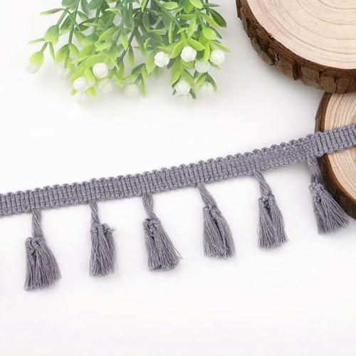 9,1 m Spitzenband, Quaste, Fransen, Baumwolle, ethnisches Spitzenbesatzband, Nähband, Kleider, Kleidungsstücke, Vorhänge, DIY, handgefertigtes Bastelzubehör, 18 Mittelgrau, 2 Yards 9,1 m Spitzenband, Quaste, Fransen, Baumwolle, ethnisches Spitzenbesatzband, Nähband, Kleider, Kleidungsstücke, Vorhänge, DIY, handgefertigtes Bastelzubehör, 18 Mittelgrau, 2 Yards von ZFISH