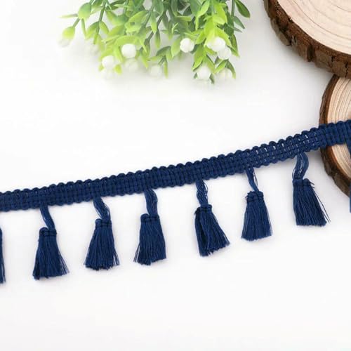 9,1 m Spitzenband, Quaste, Fransen, Baumwolle, ethnisches Spitzenbesatzband, Nähen, Kleid, Kleidungsstück, Vorhang, DIY, handgefertigtes Bastelzubehör, 04 Marineblau, 9,1 m 9,1 m Spitzenband, Quaste, Fransen, Baumwolle, ethnisches Spitzenbesatzband, Nähen, Kleid, Kleidungsstück, Vorhang, DIY, handgefertigtes Bastelzubehör, 04 Marineblau, 9,1 m von ZFISH