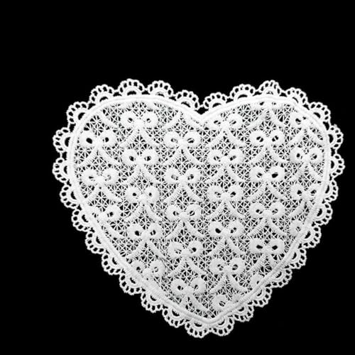 9 Arten Herz Gestickte Blumen Dreidimensionale Hohlstickerei Patch Weißer Kragen Stoffbesatz DIY Stickerei Spitze Stoff-Typ 1 von ZFISH