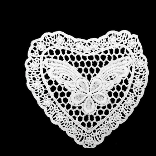 9 Arten Herz Gestickte Blumen Dreidimensionale Hohlstickerei Patch Weißer Kragen Stoffbesatz DIY Stickerei Spitze Stoff-Typ 4 von ZFISH