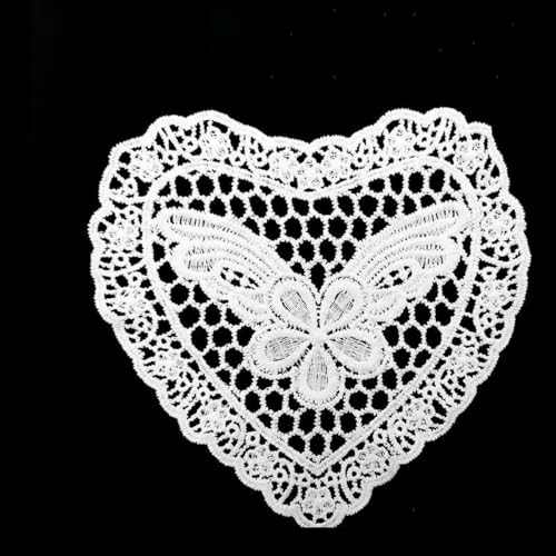 9 Arten Herz Gestickte Blumen Dreidimensionale Hohlstickerei Patch Weißer Kragen Stoffbesatz DIY Stickerei Spitze Stoff-Typ 4 von ZFISH
