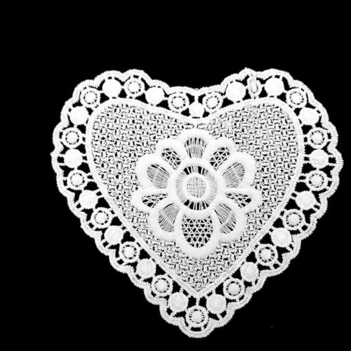 9 Arten Herz Gestickte Blumen Dreidimensionale Hohlstickerei Patch Weißer Kragen Stoffbesatz DIY Stickerei Spitze Stoff-Typ 5 von ZFISH