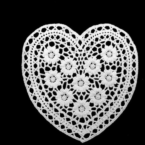9 Arten Herz Gestickte Blumen Dreidimensionale Hohlstickerei Patch Weißer Kragen Stoffbesatz DIY Stickerei Spitze Stoff-Typ 6 von ZFISH