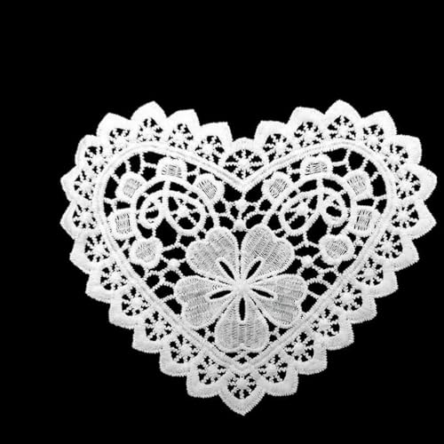 9 Arten Herz Gestickte Blumen Dreidimensionale Hohlstickerei Patch Weißer Kragen Stoffbesatz DIY Stickerei Spitze Stoff-Typ 7 von ZFISH
