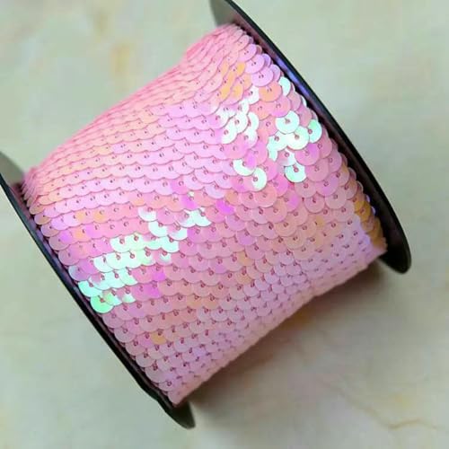 90 Meter Pailletten-Spitzenband, Zubehör, Kunsthandwerk, dekorative Kanten, 6 mm Größe, Spangle- Pink-90 Meters 90 Meter Pailletten-Spitzenband, Zubehör, Kunsthandwerk, dekorative Kanten, 6 mm Größe, Spangle- Pink-90 Meters von ZFISH