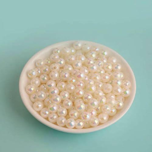 Acrylperlen zur Schmuckherstellung, Macaron, einfarbig, AB-Farbe, runde Perlen, DIY-Perlenherstellung, handgefertigte lose Perlen, A4, cremefarben, 8 mm, 500 g Acrylperlen zur Schmuckherstellung, Macaron, einfarbig, AB-Farbe, runde Perlen, DIY-Perlenherstellung, handgefertigte lose Perlen, A4, cremefarben, 8 mm, 500 g von ZFISH
