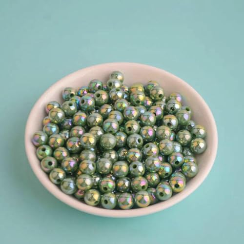 Acrylperlen zur Schmuckherstellung, Macaron, einfarbig, AB-Farbe, runde Perlen, DIY-Perlenherstellung, handgefertigte lose Perlen-A28 Dunkelgrün-6 mm, 500 g Acrylperlen zur Schmuckherstellung, Macaron, einfarbig, AB-Farbe, runde Perlen, DIY-Perlenherstellung, handgefertigte lose Perlen-A28 Dunkelgrün-6 mm, 500 g von ZFISH