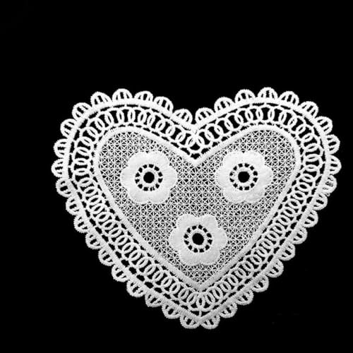Arten Herz Bestickte Blumen Dreidimensionaler Hohlstickerei-Patch Weißer Kragen Stoffbesatz DIY Stickerei Spitzenstoff-Typ 3 von ZFISH