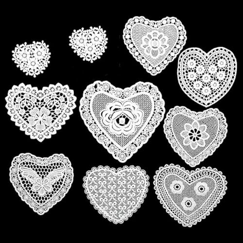 Arten Herz Gestickte Blumen Dreidimensionale Hohlstickerei Patch Weißer Kragen Stoffbesatz DIY Stickerei Spitze Stoff-Typ 9 von ZFISH