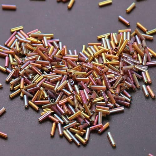 Bunte 300 Stück Rocailles-Perlen 11/0 Röhrenperlen 2 x 6 mm Trompeten-Glasperlen für die DIY-Schmuckherstellung Damenbekleidungszubehör-AB Kaffee Bunte 300 Stück Rocailles-Perlen 11/0 Röhrenperlen 2 x 6 mm Trompeten-Glasperlen für die DIY-Schmuckherstellung Damenbekleidungszubehör-AB Kaffee von ZFISH