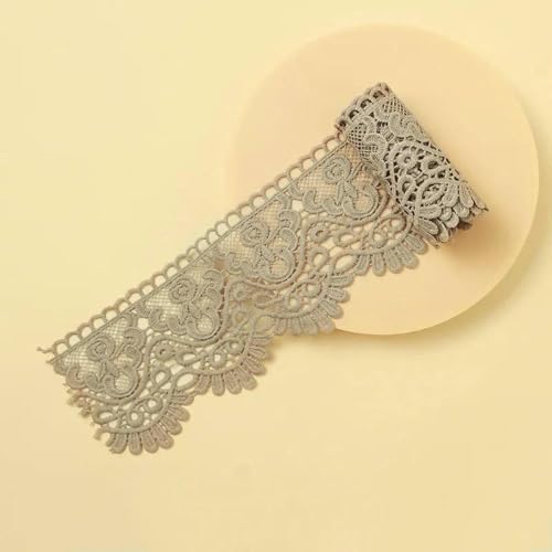 Buntes, ausgehöhltes, mit Blumen besticktes Spitzenband, DIY-Bekleidung, Nähstoff, 10 cm breit, handgefertigt, wasserlösliches Spitzenband, Dunkelgrau, 2 Meter Länge Buntes, ausgehöhltes, mit Blumen besticktes Spitzenband, DIY-Bekleidung, Nähstoff, 10 cm breit, handgefertigt, wasserlösliches Spitzenband, Dunkelgrau, 2 Meter Länge von ZFISH