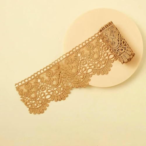 Buntes, ausgehöhltes, mit Blumen besticktes Spitzenband, DIY-Bekleidung, Nähstoff, 10 cm breit, handgefertigt, wasserlösliches Spitzenband, Hellkaffee, 2 Meter Länge Buntes, ausgehöhltes, mit Blumen besticktes Spitzenband, DIY-Bekleidung, Nähstoff, 10 cm breit, handgefertigt, wasserlösliches Spitzenband, Hellkaffee, 2 Meter Länge von ZFISH