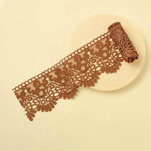 Buntes, ausgehöhltes, mit Blumen besticktes Spitzenband, DIY-Bekleidung, Nähstoff, 10 cm breit, handgefertigt, wasserlösliches Spitzenband, dunkler Kaffee, 2 Meter Länge Buntes, ausgehöhltes, mit Blumen besticktes Spitzenband, DIY-Bekleidung, Nähstoff, 10 cm breit, handgefertigt, wasserlösliches Spitzenband, dunkler Kaffee, 2 Meter Länge von ZFISH
