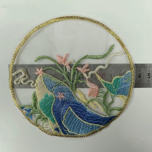 Chinesischen stil stickerei Kreisförmigen patchNeue Chinesischen stil Jeans Bestickt blumen organza-stil 3327-zeigen von ZFISH