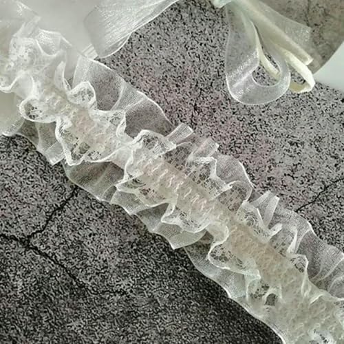 Elastischer weiß-schwarzer Nähstoff, DIY-Bastelarbeiten, Spitzenband, 4 cm breit, Plisseeband, Luolita, Handarbeitszubehör, Kleid, handgefertigt, weiß, 1 Jahr Elastischer weiß-schwarzer Nähstoff, DIY-Bastelarbeiten, Spitzenband, 4 cm breit, Plisseeband, Luolita, Handarbeitszubehör, Kleid, handgefertigt, weiß, 1 Jahr von ZFISH