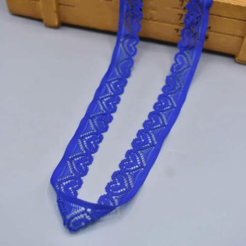 Elastisches Spitzenband, elastischer Besatz, DIY-Bastelarbeiten, afrikanischer Spitzenstoff zum Nähen von Kleidung, Unterwäsche, Bastelzubehör, Königsblau, 9,1 m von ZFISH