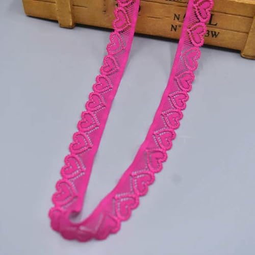 Elastisches Spitzenband, elastischer Besatz, DIY-Bastelarbeiten, afrikanischer Spitzenstoff zum Nähen von Kleidung, Unterwäsche, Bastelzubehör, Rose, 9,1 m von ZFISH