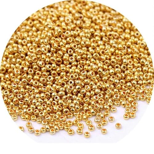 Goldene 15/0 Rocailles-Perlen, 1,5 mm, gleichmäßige metallisch-bronzefarbene, runde Abstandsglasperlen zur Herstellung von DIY-Schmuckstücken und Kleidungsstücken, Zubehör-TB-0191, Golden-1,5 mm, 16 Goldene 15/0 Rocailles-Perlen, 1,5 mm, gleichmäßige metallisch-bronzefarbene, runde Abstandsglasperlen zur Herstellung von DIY-Schmuckstücken und Kleidungsstücken, Zubehör-TB-0191, Golden-1,5 mm, 16 von ZFISH