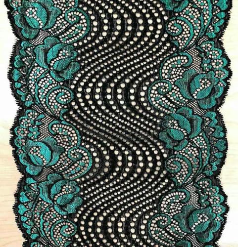 Großhandelsmenge 1 Yard 18 cm breit 12 Farben zarte elastische/Spandex Blume florale Spitzenbesatz DIY/Nähen/Hochzeitsspitze 768-10 schwarz See blau Großhandelsmenge 1 Yard 18 cm breit 12 Farben zarte elastische/Spandex Blume florale Spitzenbesatz DIY/Nähen/Hochzeitsspitze 768-10 schwarz See blau von ZFISH