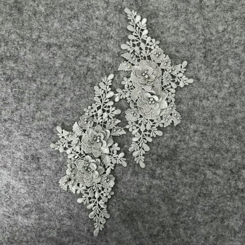 Mehrfarbiges Paar Blumenausschnitt ABS Perlen 3D Strass Stickerei Spitze Kleid Stoff DIY Nähen Hochzeit Applikation Zubehör-YL1886 Mehrfarbiges Paar Blumenausschnitt ABS Perlen 3D Strass Stickerei Spitze Kleid Stoff DIY Nähen Hochzeit Applikation Zubehör-YL1886 von ZFISH