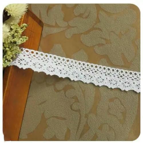 Meter/Rolle Weißer Spitzenbesatz Baumwolle Besticktes Spitzenband Häkelspitze Stoff DIY Handarbeit Basteln Kleidung Nähzubehör-4-5m Meter/Rolle Weißer Spitzenbesatz Baumwolle Besticktes Spitzenband Häkelspitze Stoff DIY Handarbeit Basteln Kleidung Nähzubehör-4-5m von ZFISH