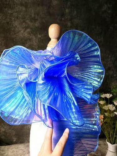 Meter plissierter Organza-Spitzenbesatz mit Rüschen und Farbverlauf, 13 cm breit, DIY-Kleidung, Spleißen, Dekorband, Hochzeitskleid, Nähstoff, Blau-Lila, 2 Meter Meter plissierter Organza-Spitzenbesatz mit Rüschen und Farbverlauf, 13 cm breit, DIY-Kleidung, Spleißen, Dekorband, Hochzeitskleid, Nähstoff, Blau-Lila, 2 Meter von ZFISH