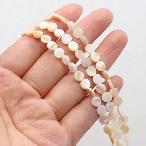 Natürliche Muschelperlen, Perlmutt, runde Blattform, lose Abstandsperlen zur Schmuckherstellung, DIY-Armband, Halskettenzubehör, gelb, 6 mm Natürliche Muschelperlen, Perlmutt, runde Blattform, lose Abstandsperlen zur Schmuckherstellung, DIY-Armband, Halskettenzubehör, gelb, 6 mm von ZFISH