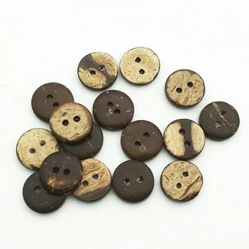 Natürlicher, umweltfreundlicher Kokosnussschalen-Holzknopf/Basteln für Kleidung, 2 Löcher, Kinder, Scrapbook, dekoratives Nähzubehör, 10 mm, 50 Stück Natürlicher, umweltfreundlicher Kokosnussschalen-Holzknopf/Basteln für Kleidung, 2 Löcher, Kinder, Scrapbook, dekoratives Nähzubehör, 10 mm, 50 Stück von ZFISH