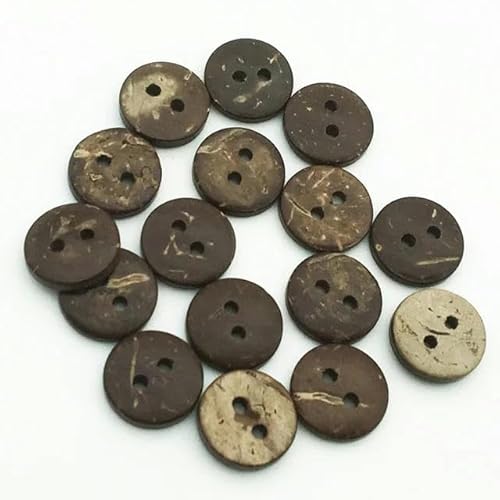Natürlicher, umweltfreundlicher Kokosnussschalen-Holzknopf/Basteln für Kleidung, 2 Löcher, Kinder, Scrapbook, dekoratives Nähzubehör, 11 mm, 50 Stück Natürlicher, umweltfreundlicher Kokosnussschalen-Holzknopf/Basteln für Kleidung, 2 Löcher, Kinder, Scrapbook, dekoratives Nähzubehör, 11 mm, 50 Stück von ZFISH