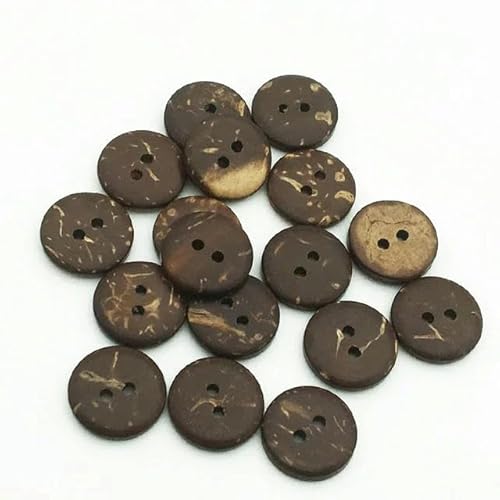 Natürlicher, umweltfreundlicher Kokosnussschalen-Holzknopf/Basteln für Kleidung, 2 Löcher, Kinder, Scrapbook, dekoratives Nähzubehör, 12 mm, 50 Stück Natürlicher, umweltfreundlicher Kokosnussschalen-Holzknopf/Basteln für Kleidung, 2 Löcher, Kinder, Scrapbook, dekoratives Nähzubehör, 12 mm, 50 Stück von ZFISH