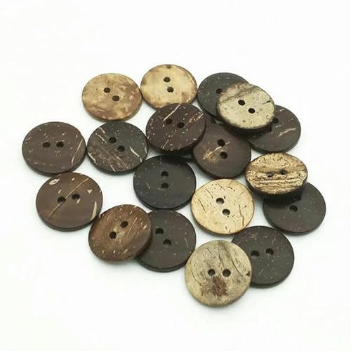 Natürlicher, umweltfreundlicher Kokosnussschalen-Holzknopf/Basteln für Kleidung, 2 Löcher, Kinder, Scrapbook, dekoratives Nähzubehör, 18 mm, 30 Stück Natürlicher, umweltfreundlicher Kokosnussschalen-Holzknopf/Basteln für Kleidung, 2 Löcher, Kinder, Scrapbook, dekoratives Nähzubehör, 18 mm, 30 Stück von ZFISH