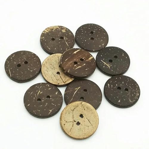 Natürlicher, umweltfreundlicher Kokosnussschalen-Holzknopf/Basteln für Kleidung, 2 Löcher, Kinder, Scrapbook, dekoratives Nähzubehör, 20 mm, 30 Stück Natürlicher, umweltfreundlicher Kokosnussschalen-Holzknopf/Basteln für Kleidung, 2 Löcher, Kinder, Scrapbook, dekoratives Nähzubehör, 20 mm, 30 Stück von ZFISH