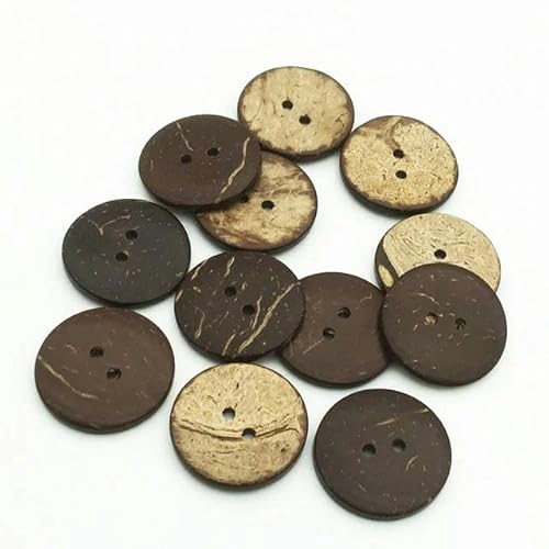 Natürlicher, umweltfreundlicher Kokosnussschalen-Holzknopf/Basteln für Kleidung, 2 Löcher, Kinder, Scrapbook, dekoratives Nähzubehör, 22 mm, 20 Stück Natürlicher, umweltfreundlicher Kokosnussschalen-Holzknopf/Basteln für Kleidung, 2 Löcher, Kinder, Scrapbook, dekoratives Nähzubehör, 22 mm, 20 Stück von ZFISH