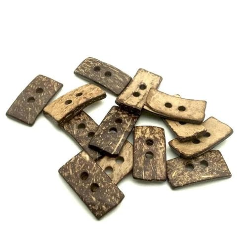 Natürlicher, umweltfreundlicher Kokosnussschalen-Holzknopf/Basteln für Kleidung, 2 Löcher, Kinder, Scrapbook, dekoratives Nähzubehör, 42 x 22 mm, 10 Stück von ZFISH