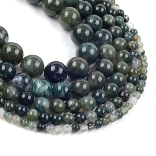 Natursteinperlen, 4–10 mm, Achate, Tigeraugen, Jade, Rosenquarz, Jaspis, runde Perlen zur Schmuckherstellung, DIY-Armband-Moosachat, 6 mm, 60 Stück Perlen Natursteinperlen, 4–10 mm, Achate, Tigeraugen, Jade, Rosenquarz, Jaspis, runde Perlen zur Schmuckherstellung, DIY-Armband-Moosachat, 6 mm, 60 Stück Perlen von ZFISH