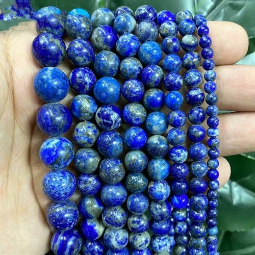 Natursteinperlen, Jaspis, Amazonit, Türkis, Achate, runde Perlen zur Schmuckherstellung, DIY-Armband, Ohrringe, 4/6/8/10/12 mm, Lapislazuli-Stein, 12 mm, ca. 30 Stück Natursteinperlen, Jaspis, Amazonit, Türkis, Achate, runde Perlen zur Schmuckherstellung, DIY-Armband, Ohrringe, 4/6/8/10/12 mm, Lapislazuli-Stein, 12 mm, ca. 30 Stück von ZFISH