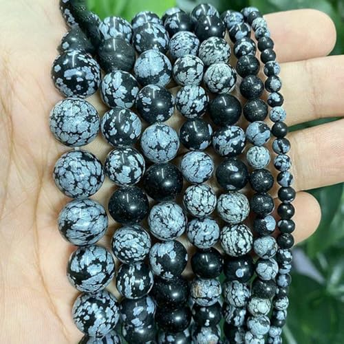 Natursteinperlen, Jaspis, Amazonit, Türkis, Achate, runde Perlen zur Schmuckherstellung, DIY-Armband, Ohrringe, 4/6/8/10/12 mm, Schneeflocken-Jaspis, 14,0 mm, ca. 26 Stück Natursteinperlen, Jaspis, Amazonit, Türkis, Achate, runde Perlen zur Schmuckherstellung, DIY-Armband, Ohrringe, 4/6/8/10/12 mm, Schneeflocken-Jaspis, 14,0 mm, ca. 26 Stück von ZFISH