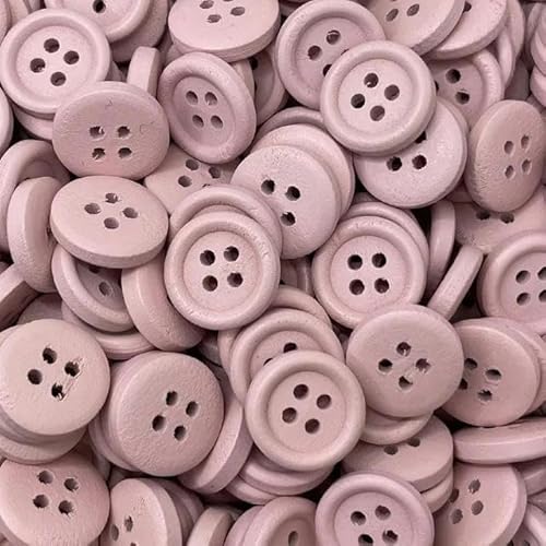 Neue 15 mm 30 Stück/Packung 7 Farben Runder Kinderknopf aus Holz Handgefertigtes Sammelalbum Hochzeitsdekoration Nähzubehör-Rosa-30 Stück 15 mm Breite von ZFISH