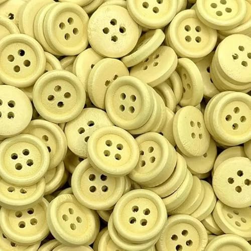 Neue 15 mm 30 Stück/Packung 7 Farben Runder Kinderknopf aus Holz Handgefertigtes Sammelalbum Hochzeitsdekoration Nähzubehör-gelb-30 Stück 15 mm Breite von ZFISH