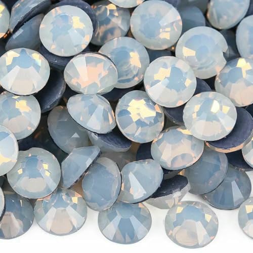 Neue Neon-Hotfix-Strasssteine SS6-SS30 aus Glas mit flacher Rückseite, Glitzer-Glas-Strasssteine für Brautkleider, Weißer Opal, SS10-1440 Stück Neue Neon-Hotfix-Strasssteine SS6-SS30 aus Glas mit flacher Rückseite, Glitzer-Glas-Strasssteine für Brautkleider, Weißer Opal, SS10-1440 Stück von ZFISH