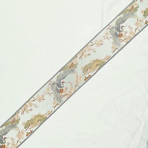 Neue chinesische Kranich-Stickerei, Hanfu-Spitzen-Accessoires im ethnischen Stil, Spleißvorhang, Dekoration, Sofaband, Bandschneiden, Weiß, 10 cm x 200 cm Neue chinesische Kranich-Stickerei, Hanfu-Spitzen-Accessoires im ethnischen Stil, Spleißvorhang, Dekoration, Sofaband, Bandschneiden, Weiß, 10 cm x 200 cm von ZFISH