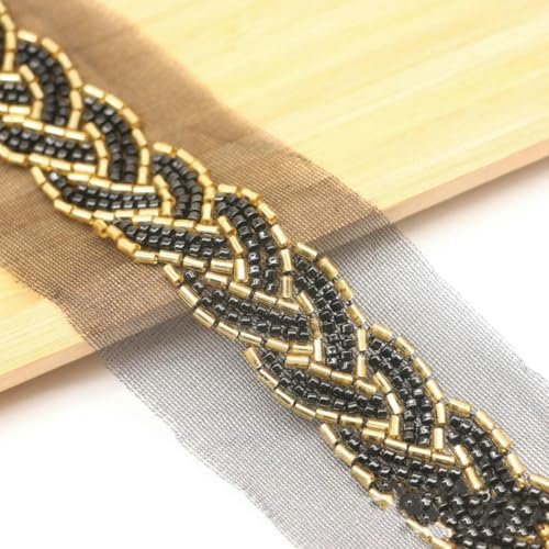 Organza-Perlen-Spitzenbesatz, Leinen, gedreht, strapazierfähiges Reisperlen-Spitzenband, DIY-Kleidung, Damenbekleidung, Haarschmuck, d, 2 Yard Organza-Perlen-Spitzenbesatz, Leinen, gedreht, strapazierfähiges Reisperlen-Spitzenband, DIY-Kleidung, Damenbekleidung, Haarschmuck, d, 2 Yard von ZFISH