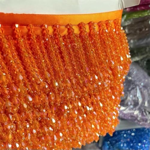 Quasten mit Perlen, Spitzenbesatz in 36 Farben, für Kleidungsstücke, Kleider, Quasten, Spitzendekoration, Schuhe, Ornamente, weiß, schwarz, hängender Perlenvorhang, RS2229-2, Orangerot, Quasten mit Perlen, Spitzenbesatz in 36 Farben, für Kleidungsstücke, Kleider, Quasten, Spitzendekoration, Schuhe, Ornamente, weiß, schwarz, hängender Perlenvorhang, RS2229-2, Orangerot, von ZFISH