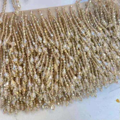 Quasten mit Perlen, Spitzenbesatz in 36 Farben, für Kleidungsstücke, Kleider, Quasten, Spitzendekoration, Schuhe, Ornamente, weiß/schwarz, hängender Perlenvorhang, RS2229-2, Khaki, 1 Ya Quasten mit Perlen, Spitzenbesatz in 36 Farben, für Kleidungsstücke, Kleider, Quasten, Spitzendekoration, Schuhe, Ornamente, weiß/schwarz, hängender Perlenvorhang, RS2229-2, Khaki, 1 Ya von ZFISH