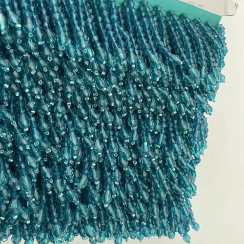 Quasten mit Perlen, Spitzenbesatz in 36 Farben, für Kleidungsstücke, Kleider, Quasten, Spitzendekoration, Schuhe, Ornamente, weiß/schwarz, hängender Perlenvorhang, RS2229-2, Pfauenblau, 1 Ya Quasten mit Perlen, Spitzenbesatz in 36 Farben, für Kleidungsstücke, Kleider, Quasten, Spitzendekoration, Schuhe, Ornamente, weiß/schwarz, hängender Perlenvorhang, RS2229-2, Pfauenblau, 1 Ya von ZFISH